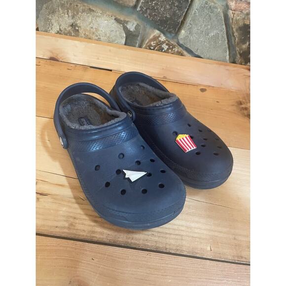 Crocs youth kids classic lined clog slip on. Navy. 2 charms. size J5 boys/girls - Picture 1 of 5